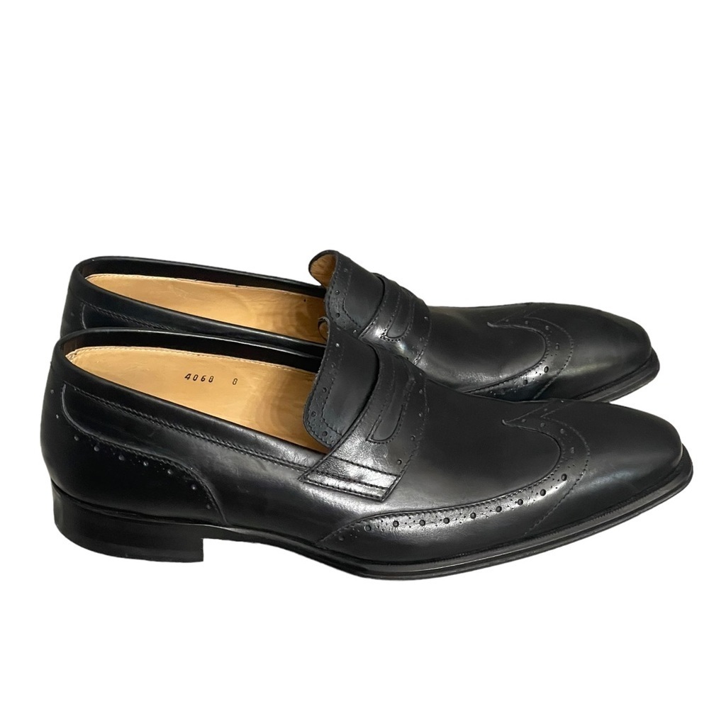 Stefano Branchini black leather men‎ shoes size 8 Authentic!!